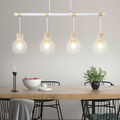 Retro LED Decken Hänge Leuchte weiß Käfig Strahler Holz Design Filament Lampe