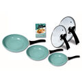 3er Pfannenset Jade - Beschichtung - mit Glasdeckel Jade Pan Set Starlyf®