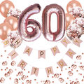 60. Geburtstag Deko Set - Folien Luftballons 60 Girlande Konfetti Ballons uvm.
