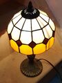 Atemberaubende Vintage Tiffany-Stil Tischlampe Loxton Lichtcreme/L braun