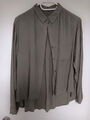 Damen Bluse, Gr. 40, Langarm, leichter Baumwollmix, Fb. olivgrün
