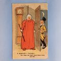 Comic Postkarte 1904 Kampf Axt Frau Poker kleiner betrunkener Ehemann Ehe Misserfolg