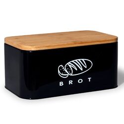 Brot Aufbewahrungsbox mit Bambusdeckel Schneidebrett Brotkasten Brotdose Brotbox