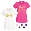 JGA T-Shirt mit Motiv Bride & Team Bride Diamant Gold Spruch Ladyfit Braut Party