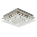 LED Deckenleuchte Nickel matt quadratisch 25cm 4 x 3W GU10 1000lm Lampe warmweiß