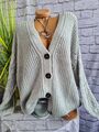 Vivance Strickjacke Cardigan Gr. 36/38 bis 44/46 grau (2 256) NEU