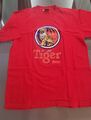 Tiger Beer T-Shirt Rot in XL mit beidseitigem Druck