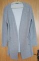 Lange Damenjacke, Sweat Jacke, Cardigan, Offene Jacke, Gr. 42, Grau