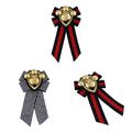 3x Vorgebundene Damen Bowknot Fliege Businesshemd Krawatte Gestreifte Brosche