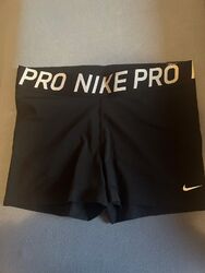Nike Damen Dri Fit Sport Fitness Lauf Shorts Pro Schwarz Tight kurze Hose Shorts