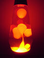Sehr schöne große Mathmos ASTRO Lavalampe (orange Blasen) Alu Poliert