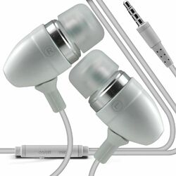 Aluminium Stereo In Ohr-Ohrhörer Freisprecheinrichtung Ohrhörer Kopfhörer + Mikrofon✔weiß