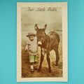 Zwei kleine Freunde - Junge & Esel am Strand - Kinder - Veröffentlicht 1922
