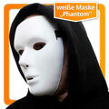 Weiße neutrale Maske maskulin anonyme Venezianische Faschingsmaske Phantommaske