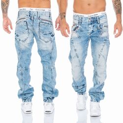 Cipo & Baxx Herren Regular Fit Jeans Hose Dicke Nähte Mens Pants 894A Blau 