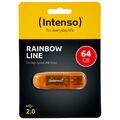 kQ Intenso Rainbow Line Stick 64 GB USB 2.0 Speicherstick 64GB orange