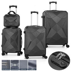 Kofferset 4 Teilig Hartschale ABS+PC Reisekoffer Haltbar Trolley Handgepäck Set⭐⭐⭐⭐⭐TSA Zahlenschloss 360° 4-Rollen/ Leicht /S M L XL