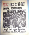 1945 VE DAY Zeitung London Ende des Zweiten Weltkriegs Sieg in Europa Deutschland I UK