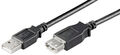 3x USB 2.0 Hi-Speed Verlängerungskabel; USB Verl AA 060 HiSpeed SCHWARZ 0.6m