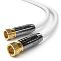 deleyCON HDTV SAT Kabel 3m F-Stecker zu F-Stecker - METALL - vergoldet
