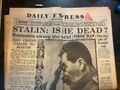 5. März 1953 Historische Zeitung Tod Stalins, Daily Express