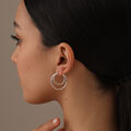 925 Sterlingsilber kreisförmige leichte doppelschichtige Ohrringe für Damen