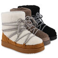 Damen Warm Gefütterte Winter Boots Stiefeletten Kunstfell 839673 Schuhe 