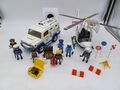 Playmobil / Polizei - Geldtransporter mit Hubschrauber, Figuren und Zubehör