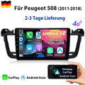Carplay Für Peugeot 508 2011-2018 6+128G 9"Android 12 Autoradio GPS NAVI WIFI BT