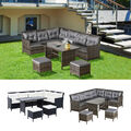 Outsunny 18 tlg. Polyrattan Sitzgruppe Sofagarnitur Gartenset Sitzgarnitur Set