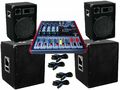 Das PA-SET 67 Powermixer Musik Anlage 3 wege 30cm Boxen 38cm Subwoofer 2900Watt