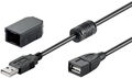 3x USB 2.0 Hi-Speed Verlängerungskabel; USB Verl AA 200 CLIP SCHWARZ 2.0 2m