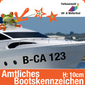 Amtliches Bootskennzeichen Höhe 10 cm