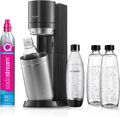 Sodastream DUO Vorteils-Pack, Titan mit 4 Flaschen Wassersprudler Set + Zylinder