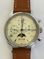 RED STAR SEAGULL 1963 Air Force Chronograph  ST1908 40mm Mondphase Glasboden