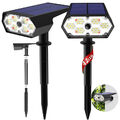 2X 42LED Fluter Solarleuchte Solarlampe Außen Strahler Scheinwerfer Gartenlampe