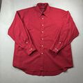 Chaps Shirt Größe XL 17-17,5"" rot langärmelig Einzeltasche Brustkorb Logo Vintage Herren