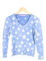 six-o-seven Damen Pullover Blau Sterne Strick Gr. 36 Casual