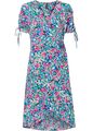 Neu Midikleid mit V-Ausschnitt Gr 40 Hellblau/Pink Wickel-Kleid Casual Dress