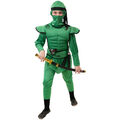Ninja-Kostüm Krieger für Kinder Samurai Kämpfer Outfit Jungenkostüm Grün 140cm