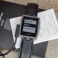 Pebble Steel 401B 401S Smartwatch Lederuhr *benötigt neue akkufunktionierende*