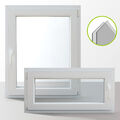 Kunststoff Fenster Kellerfenster Dreh Kipp 2 fach verglast weiß - ALLE GRÖßEN