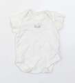 The Essential One Baby weiße Baumwolle Babygrow einteilig Größe 0-3 Monate Knopf