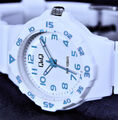 Q&Q by Citizen Damen Armband Uhr Weiß Blau 10 Atm Wasserdicht