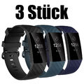 3er Set Ersatz Armband für Fitbit Charge 3 Tracker Schwarz-Grau-Navyblau
