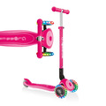 Globber Scooter Primo faltbare beleuchtete Räder höhenverstellbar Fuchsia pink UK