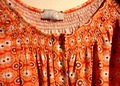Cheer  Shirt-Bluse  Langarm Gummizug Taille und Ärmel orange+bunt gem.Gr.36 neuw