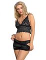 Damen Dessous Nachtwäsche Set Höschen Shorts Netz Spitze Oberteil Schwarz 36 38 