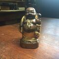 Der lachende Buddha,,Symbol für Glück,Messingguss,patiniert Kupfer/Gold,12x8 cm
