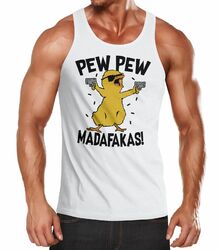 Herren Tanktop Pew Pew Madafakas Crazy Chick Küken Meme Spruch Trend Moonworks®